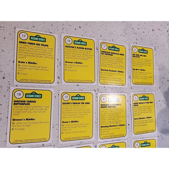 Sesame Street Vintage 1992 Trading Cards 1-21 The Count Counts Oscar Burt Ernie - Picture 9 of 11